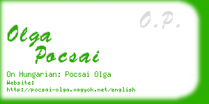 olga pocsai business card